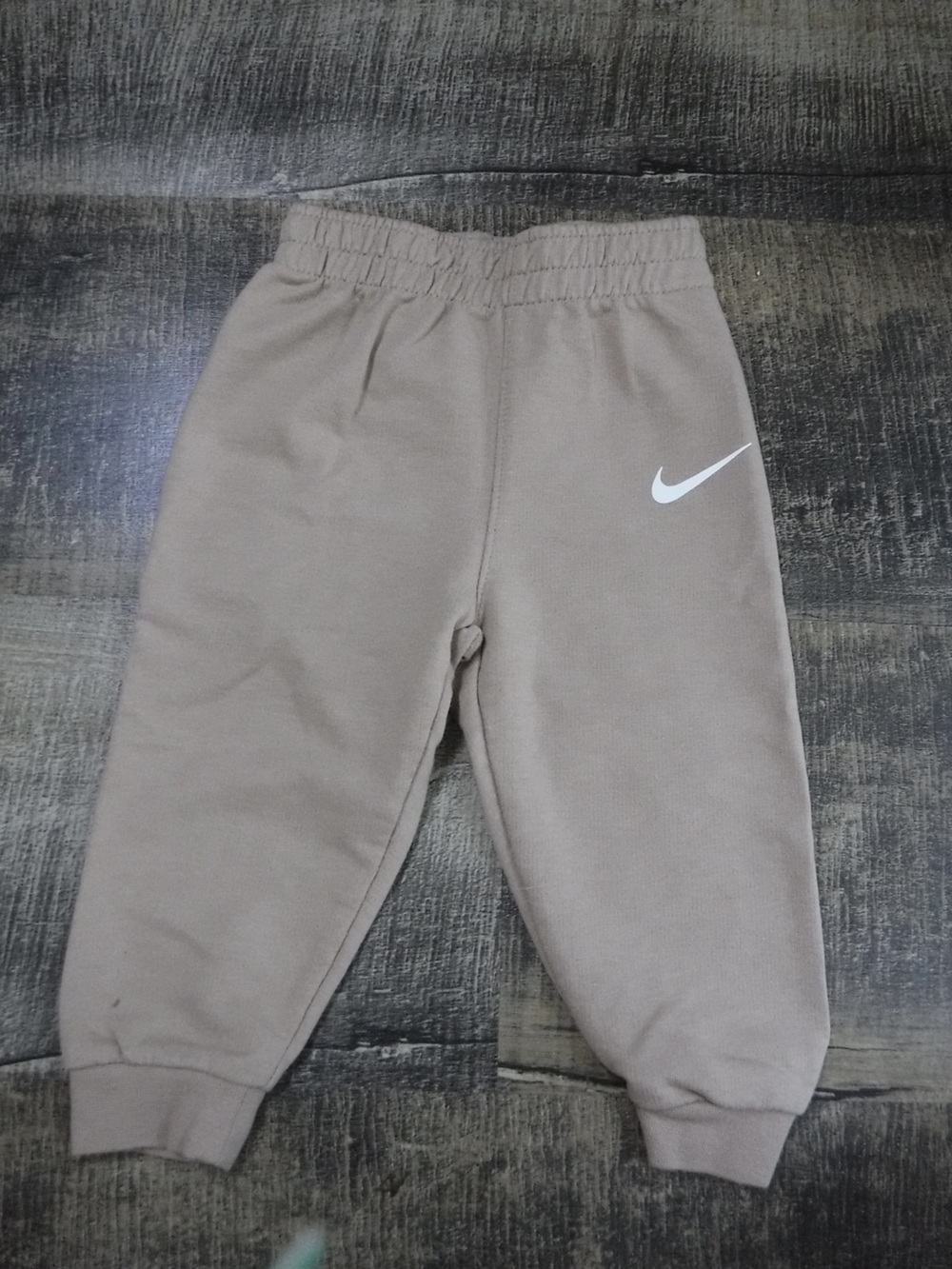 Nike Kids Tan Sweatpants with White Swoosh